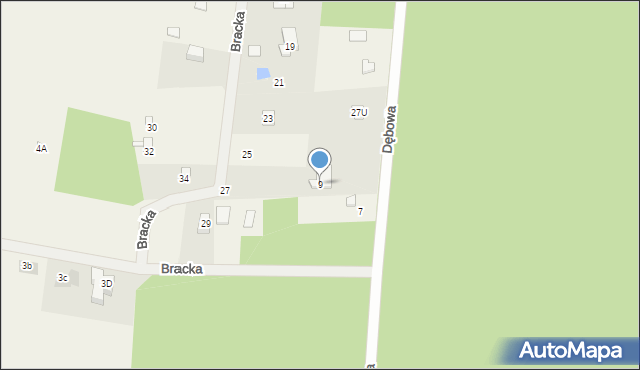 Wymysłów-Piaski, Dębowa, 9, mapa Wymysłów-Piaski