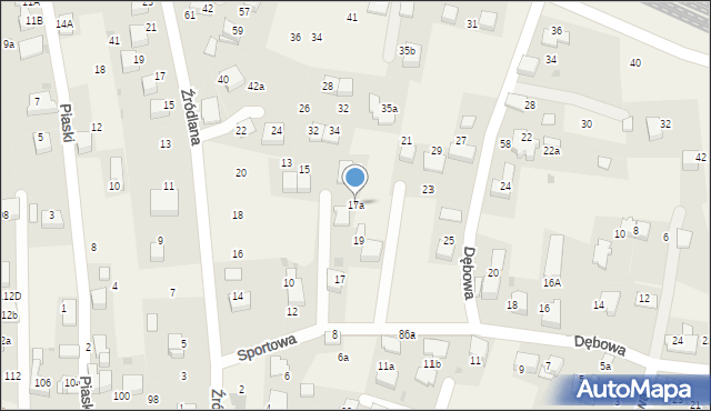 Zabierzów, Dębowa, 17a, mapa Zabierzów