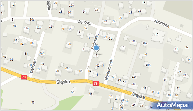 Zabierzów, Dębowa, 2, mapa Zabierzów