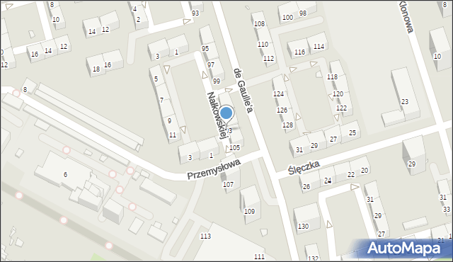 Zabrze, de Gaulle'a Charlesa, gen., 103, mapa Zabrza