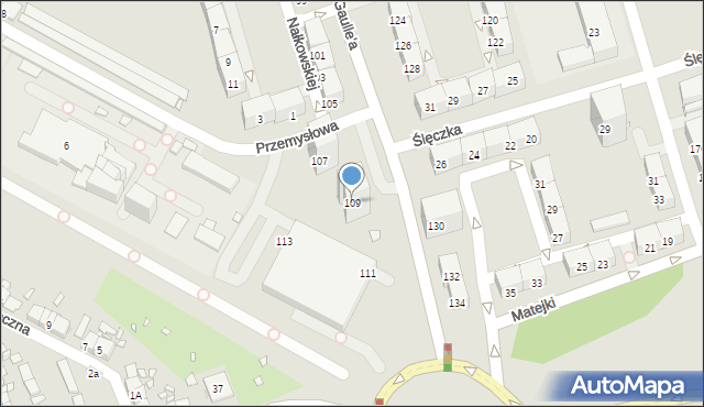 Zabrze, de Gaulle'a Charlesa, gen., 109, mapa Zabrza