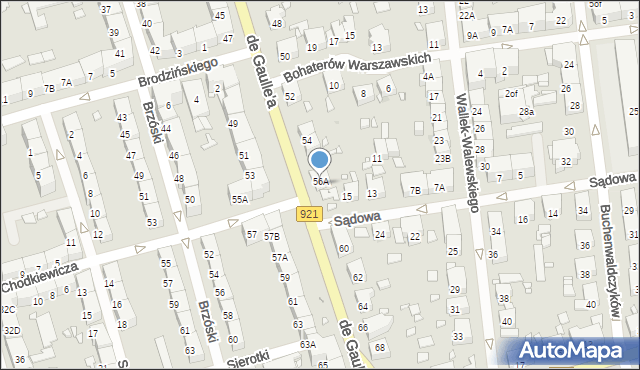 Zabrze, de Gaulle'a Charlesa, gen., 56A, mapa Zabrza