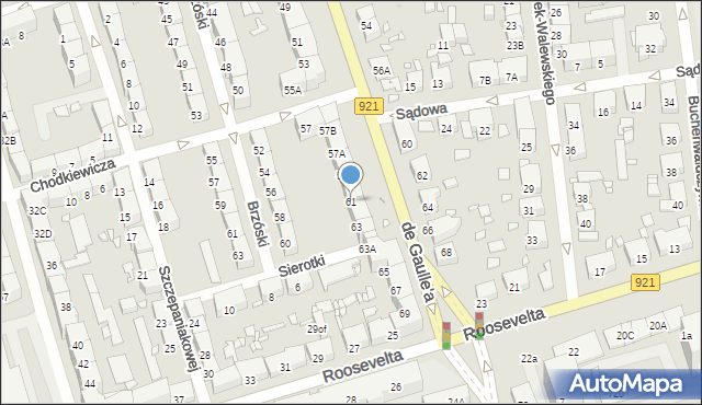 Zabrze, de Gaulle'a Charlesa, gen., 61, mapa Zabrza