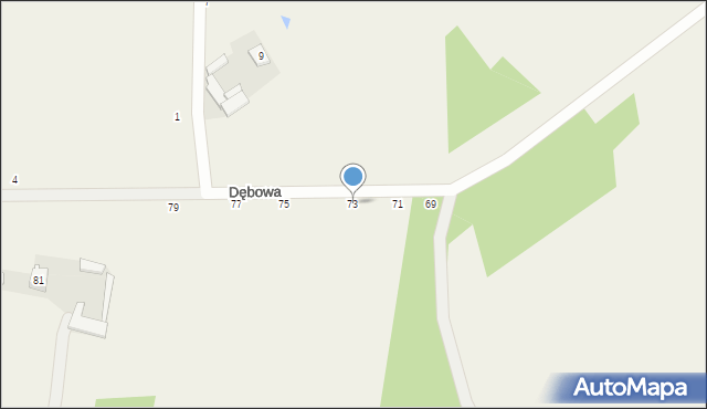 Zamienie, Dębowa, 73, mapa Zamienie