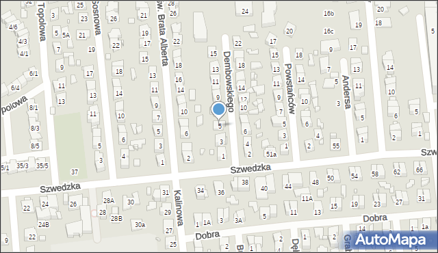 Zamość, Dembowskiego Edwarda, 5, mapa Zamościa