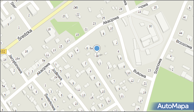 Zaniemyśl, Dębowa, 1a, mapa Zaniemyśl