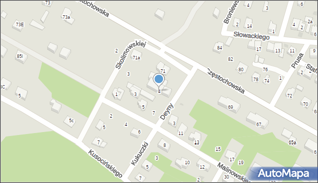 Żarki, Deyny Kazimierza, 4, mapa Żarki