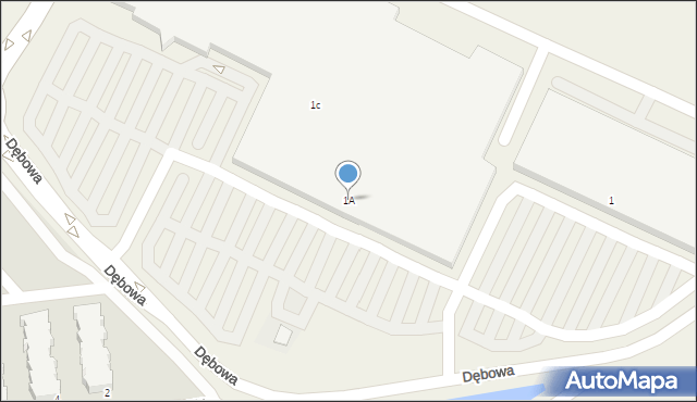 Zawada, Dębowa, 1A, mapa Zawada