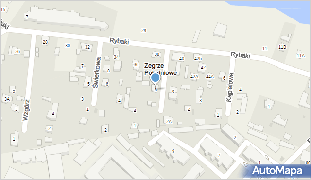 Zegrze Południowe, Dębowa, 3, mapa Zegrze Południowe