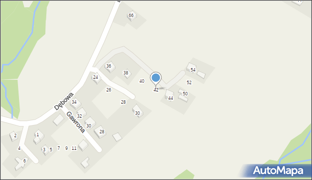 Żeleźnikowa Wielka, Dębowa, 42, mapa Żeleźnikowa Wielka