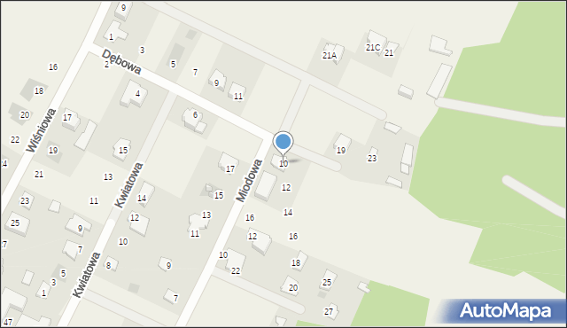 Żelków-Kolonia, Dębowa, 10, mapa Żelków-Kolonia