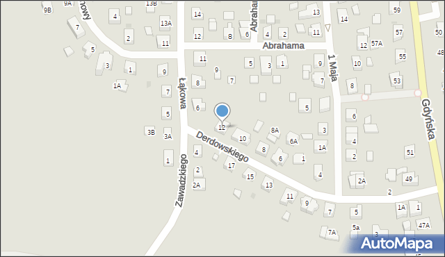 Żukowo, Derdowskiego Hieronima, 12, mapa Żukowo