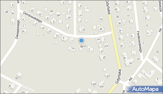 Żukowo, Derdowskiego Hieronima, 5a, mapa Żukowo