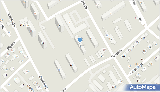 Żyrardów, de Girarda Filipa, 3, mapa Żyrardów