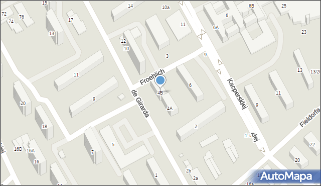 Żyrardów, de Girarda Filipa, 4B, mapa Żyrardów