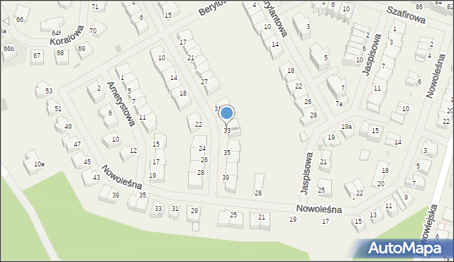 Bezrzecze, Diamentowa, 33, mapa Bezrzecze