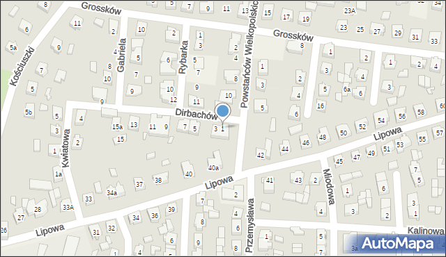 Bralin, Dirbachów Jana i Józefa, 1, mapa Bralin