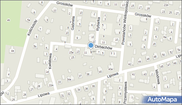 Bralin, Dirbachów Jana i Józefa, 9, mapa Bralin