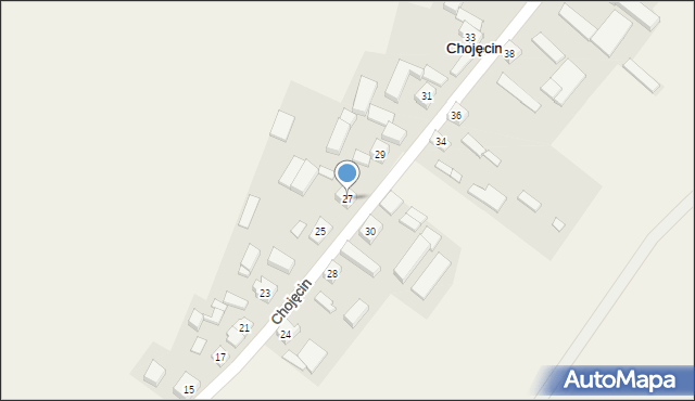 Chojęcin, Diamentowa, 27, mapa Chojęcin