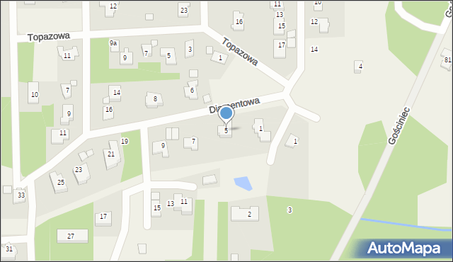 Czarnów, Diamentowa, 5, mapa Czarnów