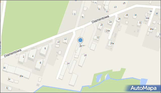 Dąbrowa, Diamentowa, 16, mapa Dąbrowa