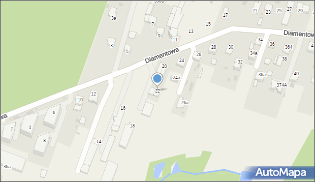 Dąbrowa, Diamentowa, 22, mapa Dąbrowa