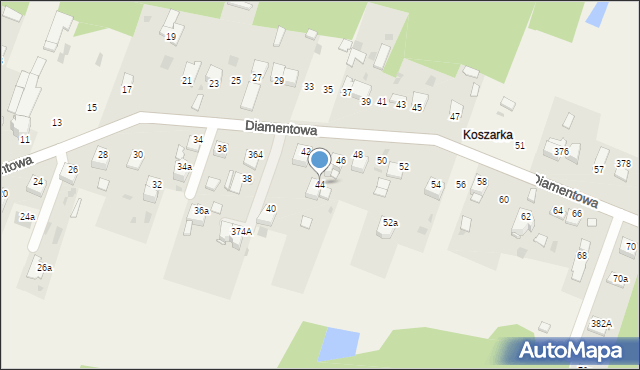 Dąbrowa, Diamentowa, 44, mapa Dąbrowa