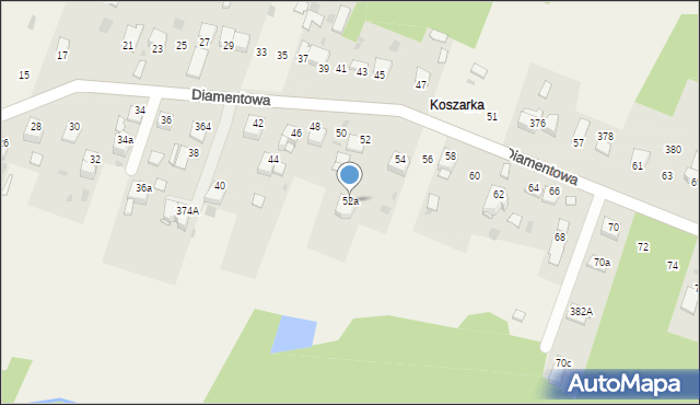 Dąbrowa, Diamentowa, 52a, mapa Dąbrowa