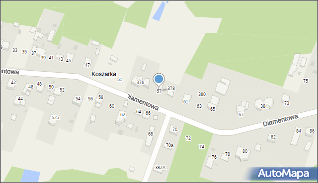 Dąbrowa, Diamentowa, 57, mapa Dąbrowa