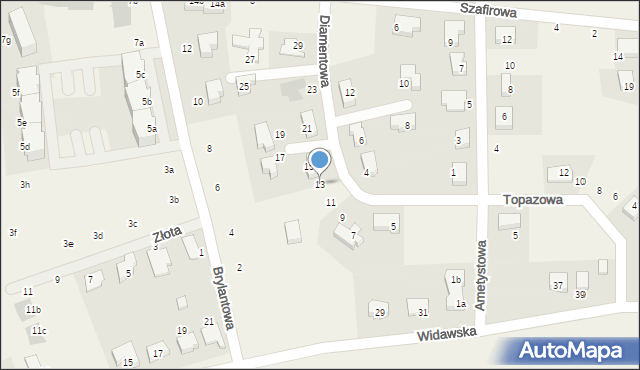 Dobrzykowice, Diamentowa, 13, mapa Dobrzykowice