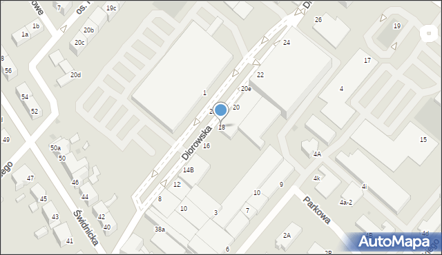 Dzierżoniów, Diorowska, 18, mapa Dzierżoniów