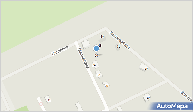 Garwolin, Diamentowa, 26, mapa Garwolin