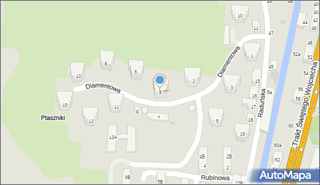 Gdańsk, Diamentowa, 4, mapa Gdańska