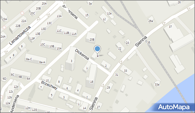 Gdańsk, Dickensa Karola, 4, mapa Gdańska