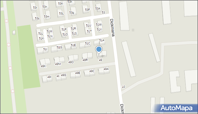 Gdynia, Dickmana Arenda, 49T, mapa Gdyni