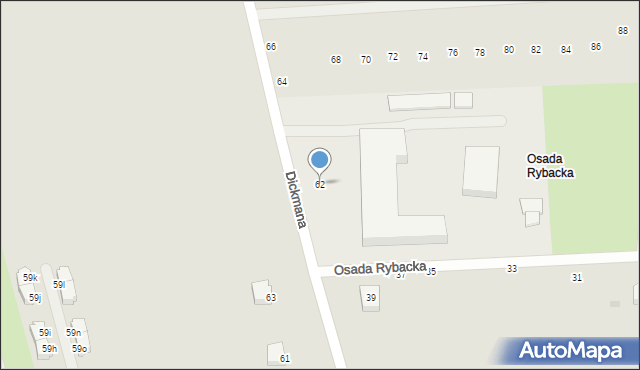 Gdynia, Dickmana Arenda, 62, mapa Gdyni