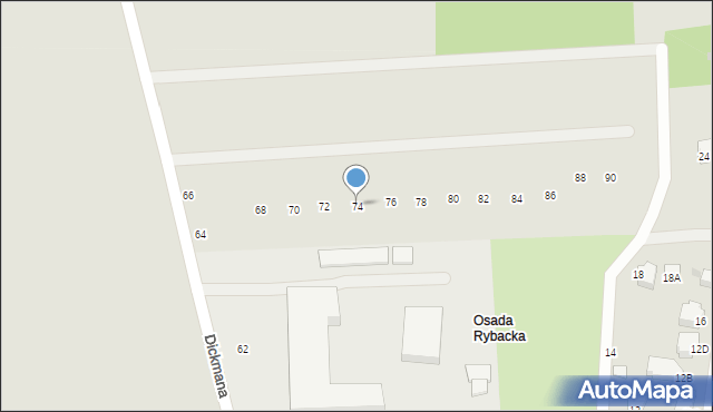 Gdynia, Dickmana Arenda, 74, mapa Gdyni