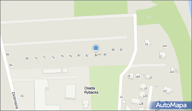 Gdynia, Dickmana Arenda, 84, mapa Gdyni