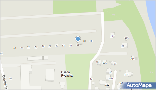 Gdynia, Dickmana Arenda, 86, mapa Gdyni