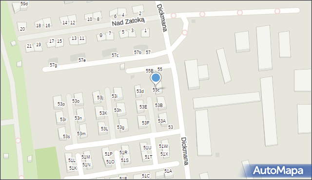 Gdynia, Dickmana Arenda, 53c, mapa Gdyni