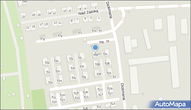 Gdynia, Dickmana Arenda, 53d, mapa Gdyni