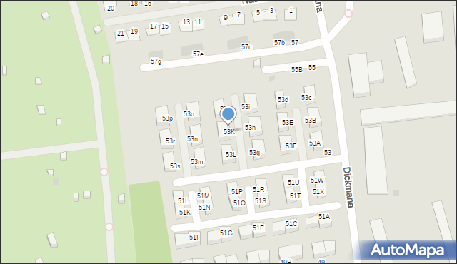 Gdynia, Dickmana Arenda, 53K, mapa Gdyni