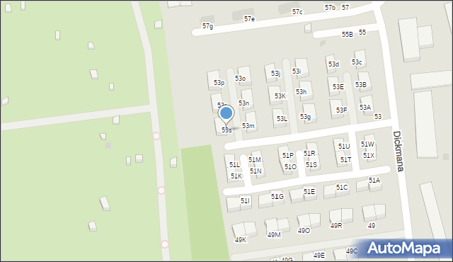 Gdynia, Dickmana Arenda, 53s, mapa Gdyni