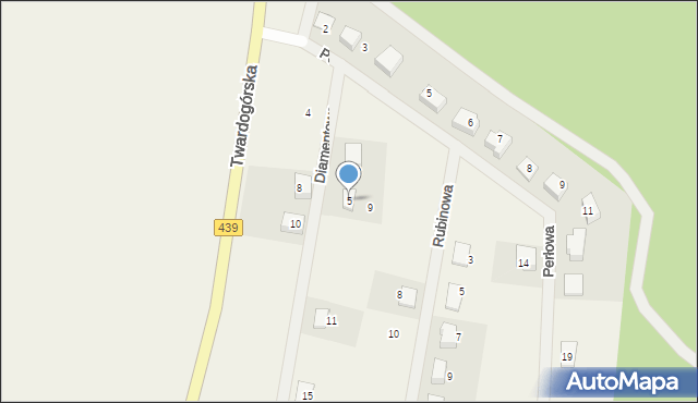 Goszcz, Diamentowa, 5, mapa Goszcz