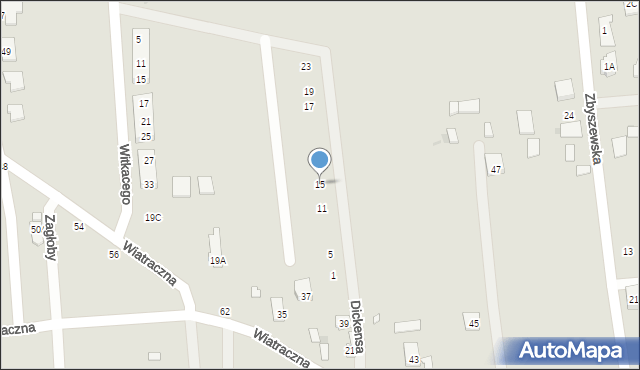 Grójec, Dickensa, 15, mapa Grójec