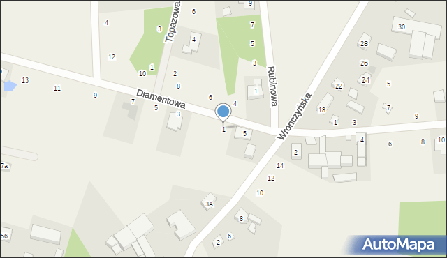 Jerzykowo, Diamentowa, 1, mapa Jerzykowo