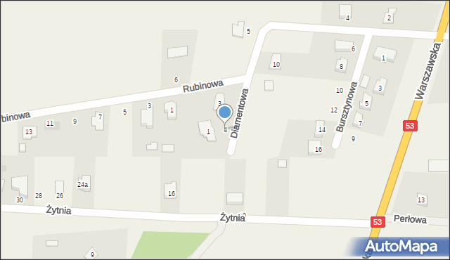 Kadzidło, Diamentowa, 4, mapa Kadzidło