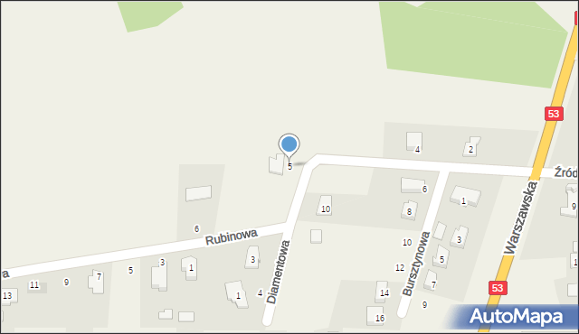 Kadzidło, Diamentowa, 5, mapa Kadzidło