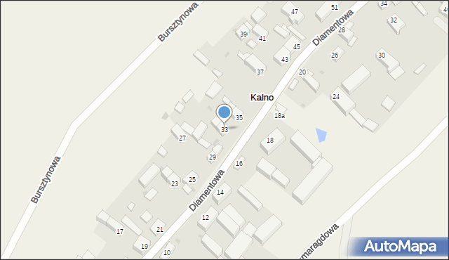 Kalno, Diamentowa, 33, mapa Kalno