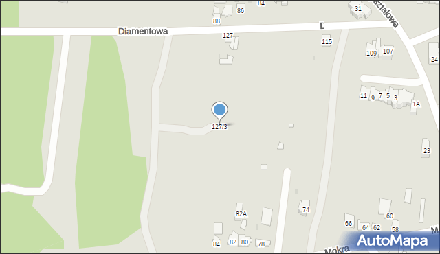 Kielce, Diamentowa, 127/3, mapa Kielc